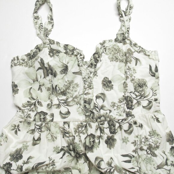 By Anthropologie Sleeveless Sweetheart A-Line Midi Dress Green Motif XL - Picture 8 of 15